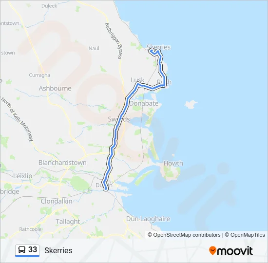 33 Bus Line Map