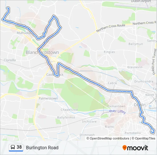 38 Bus Line Map