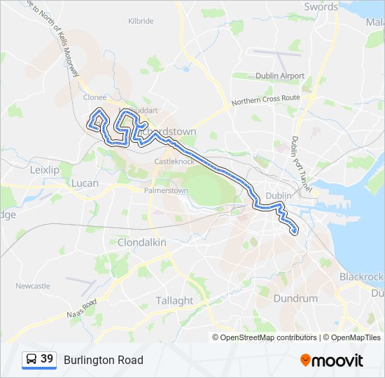 Plan de la ligne 39 de bus