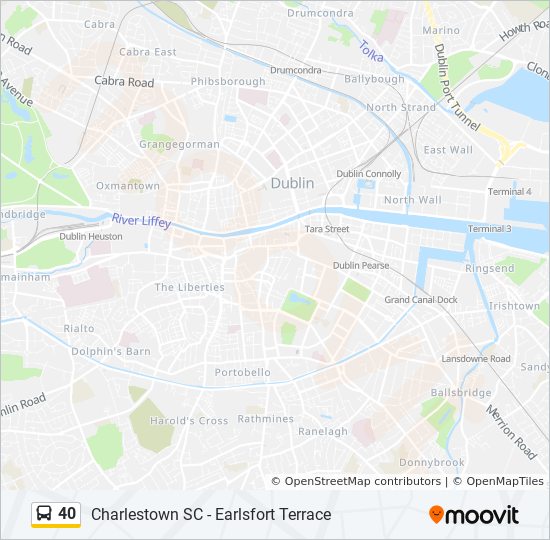 Bus 40 Route Map 40 Route: Schedules, Stops & Maps - Liffey Valley Sc - Charlestown Centre  (Updated)