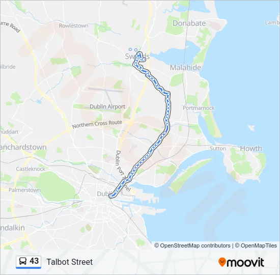 43 Bus Line Map