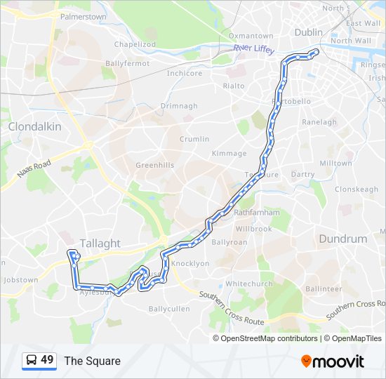 49 Bus Line Map