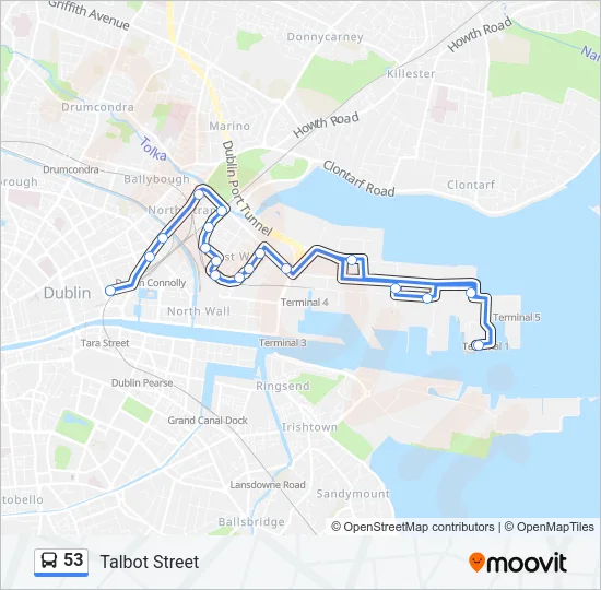 53 Bus Line Map