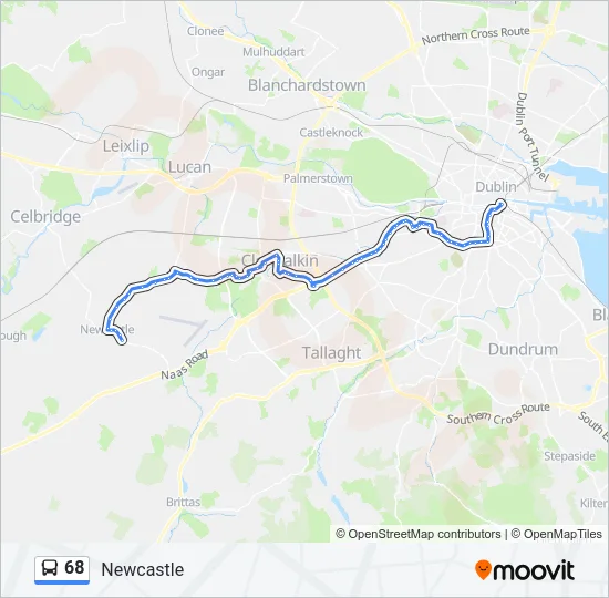 68 Bus Line Map