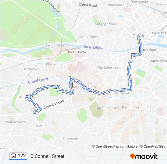 122 bus Line Map