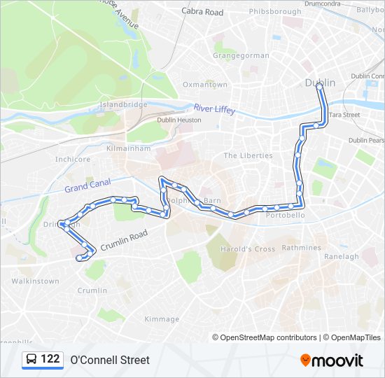 122 bus Line Map