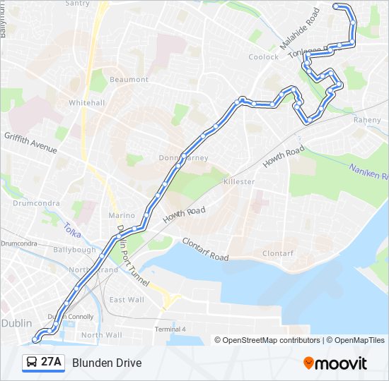 27A bus Line Map