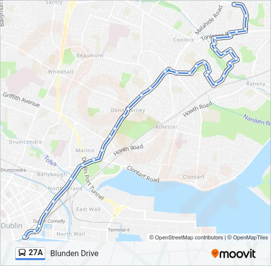27A Bus Line Map