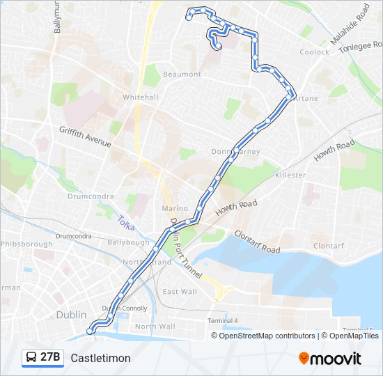 27B Bus Line Map