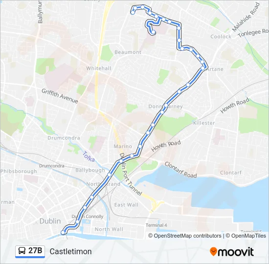 27B Bus Line Map
