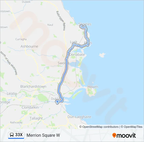 33X Bus Line Map