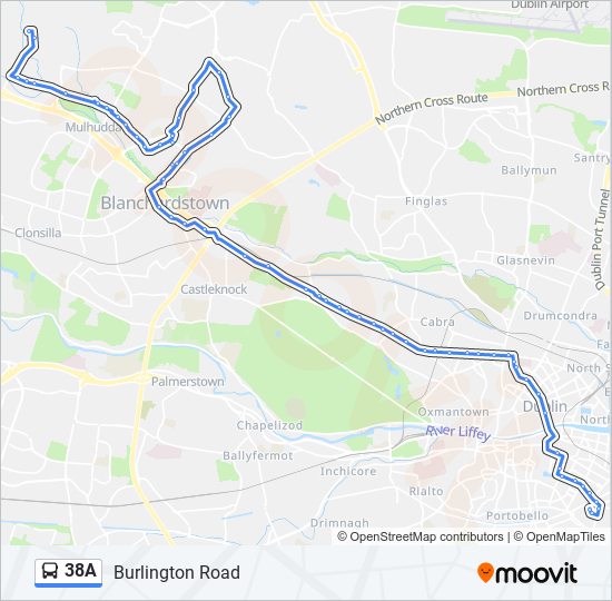 38A bus Line Map