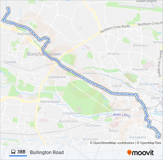 38B bus Line Map