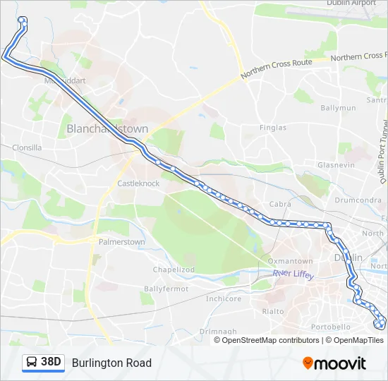 38D Bus Line Map