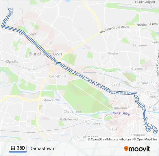38D Bus Line Map