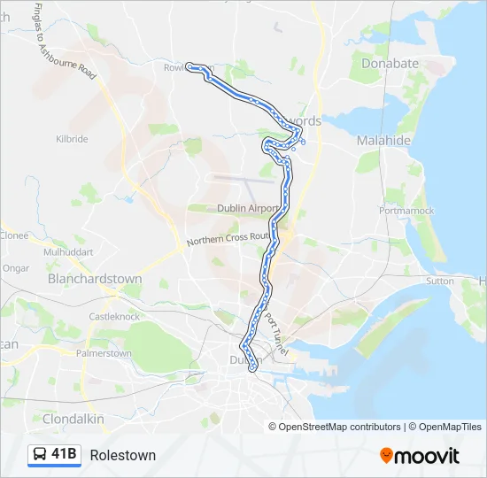Plan de la ligne 41B de bus