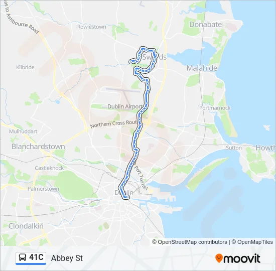 Plan de la ligne 41C de bus
