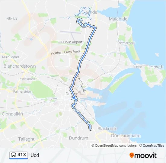 41X Bus Line Map