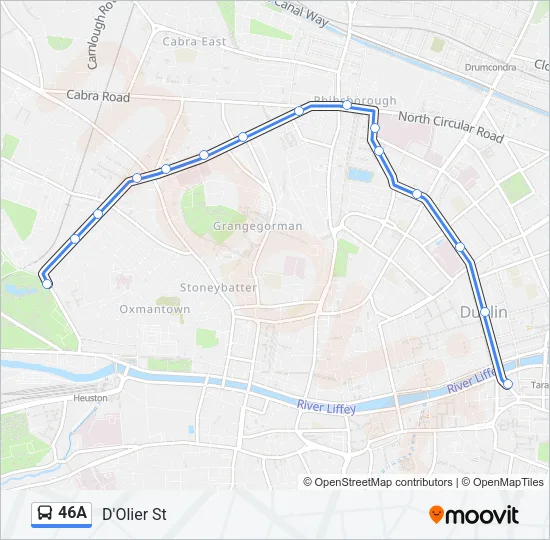 46A Bus Line Map