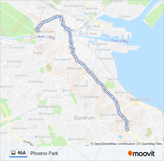 46A bus Line Map