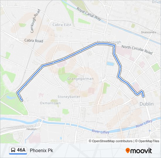 46A bus Line Map