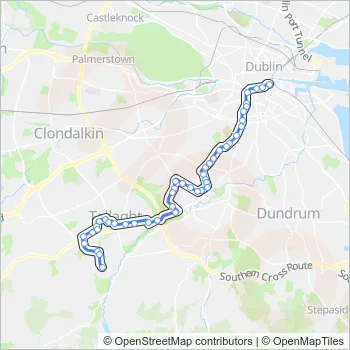54A Bus Line Map