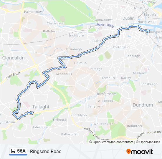 56A bus Line Map