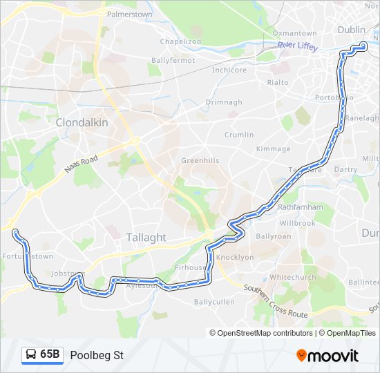 65B Bus Line Map