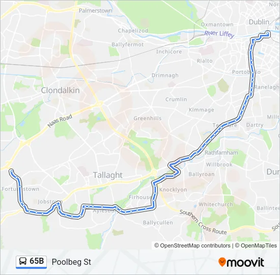 65B Bus Line Map