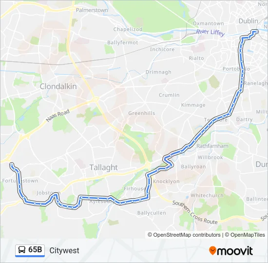 65B Bus Line Map