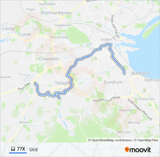 77X Bus Line Map