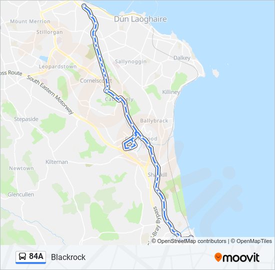 84A bus Line Map