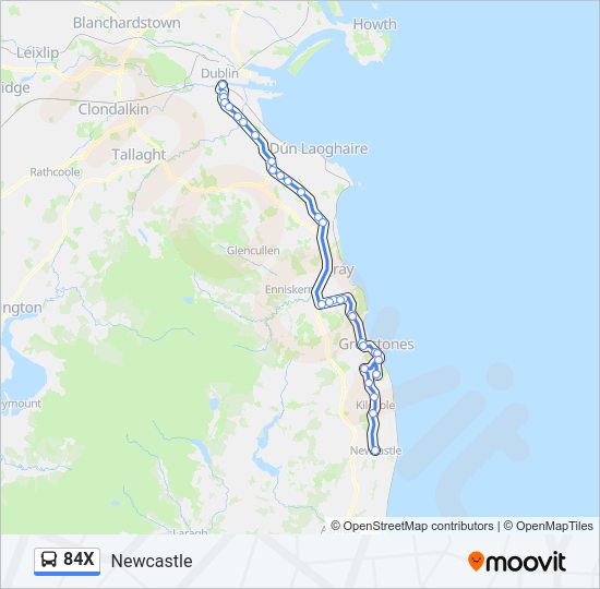 84X Bus Line Map