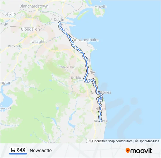 84X Bus Line Map