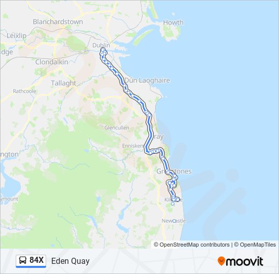 84X bus Line Map