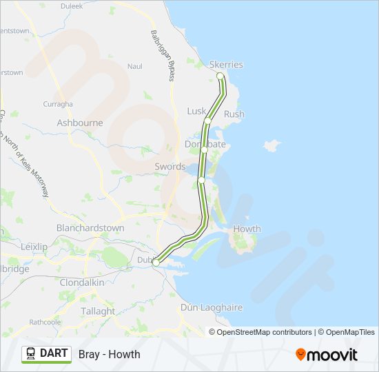 DART Train Line Map