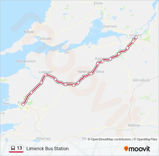 13 Bus Line Map