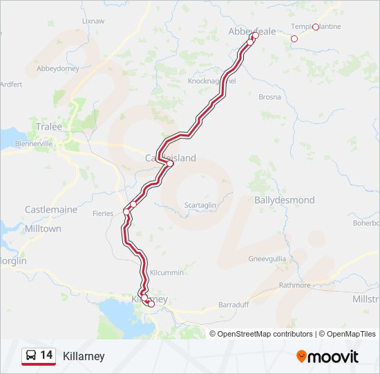 14 bus Line Map