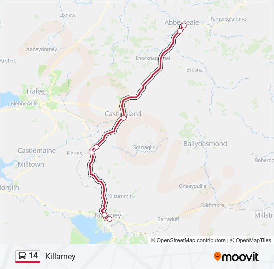 14 Bus Line Map