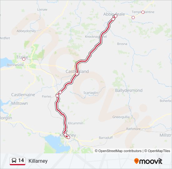 14 bus Line Map