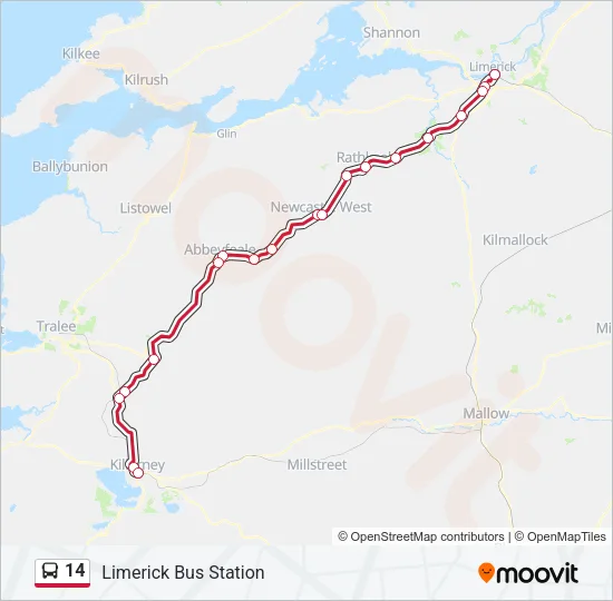 14 Bus Line Map