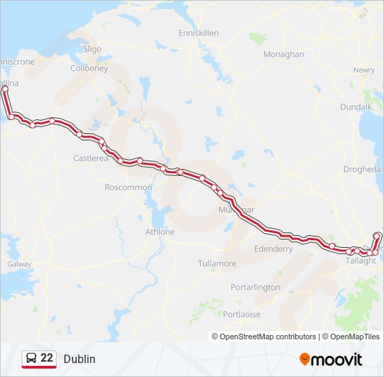 Plan de la ligne 22 de bus