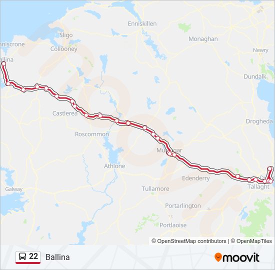 22 bus Line Map