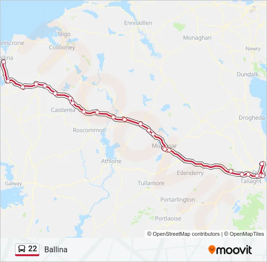 22 Bus Line Map