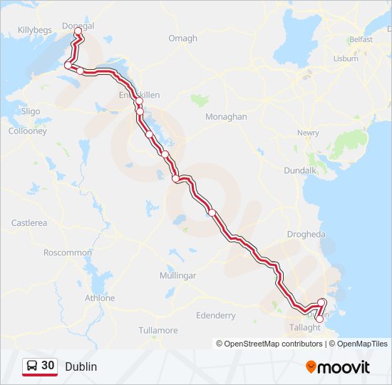 30 Bus Line Map