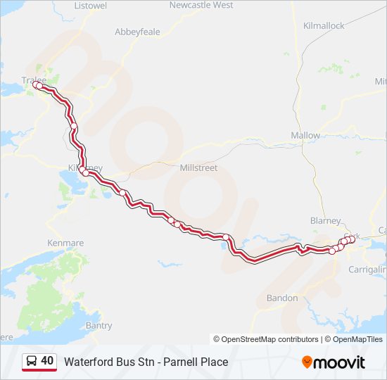 Plan de la ligne 40 de bus