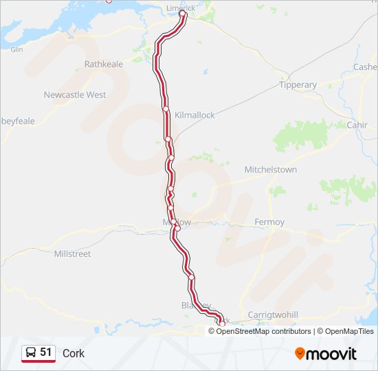 51 Bus Line Map