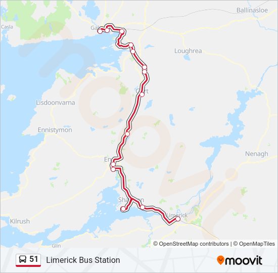 51 bus Line Map