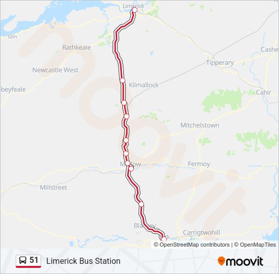 51 Bus Line Map