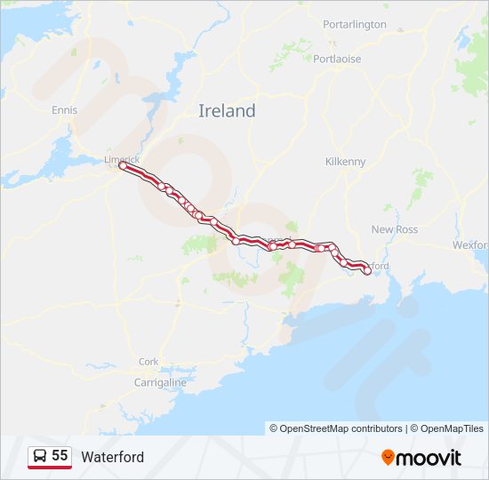 55 Bus Line Map